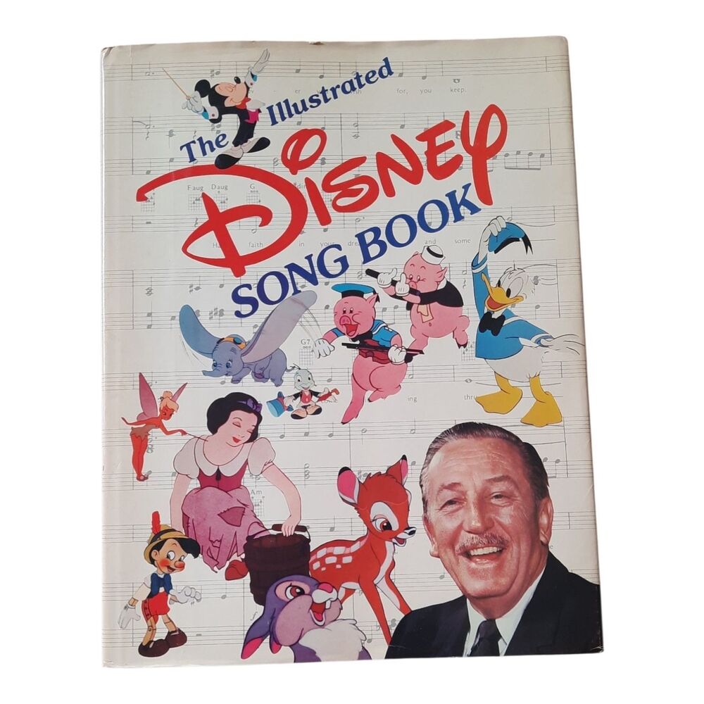 Disney Illustrated Song Book - Red, Blue, White, Pink Characters